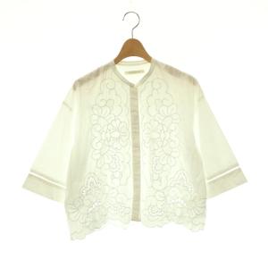 25SS Poplin Daisy Cutwork ブラウス シャツ 前開き 白 /CX OS SH