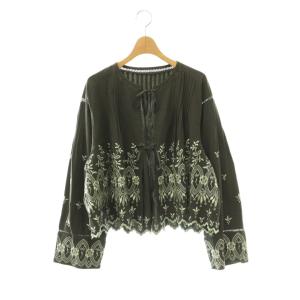 25AW Crimp Cotton Anglaise Embroidery Top ブラウス 長袖 刺繍