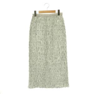 25SS Poplin Shirring Skirt タイトスカート シャーリング S ホワイト チャコール
