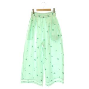 25SS Cotton Voile Dot Leaf Embroidery Gather Pants パンツ