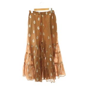 NE QUITTEZ PAS! Cotton Voil Foil Print Pants パンツ ワイド 総柄 M ブラウン /HK OS