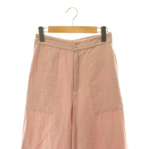 NE QUITTEZ PAS! COTTON LINEN PIN TUCK LACE PANTS パンツ ワイド リネン混 M ピンク