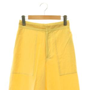 NE QUITTEZ PAS! コットンリネン裾レースパンツ ワイド S イエロー /HK OS SH