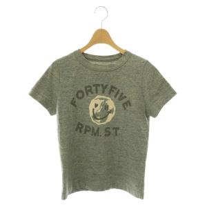 スマイルプリントTシャツ カットソー 半袖 1 グレー /HK OS SH