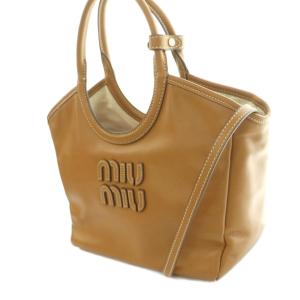 miumiu Ivy アイビー レザーバッグ 2WAY コニャックブラウン
