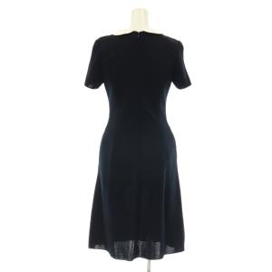 FOXEY BOUTIQUE 15549 白襟付き ニットワンピース 38 ネイビー ホワイト /ES OS