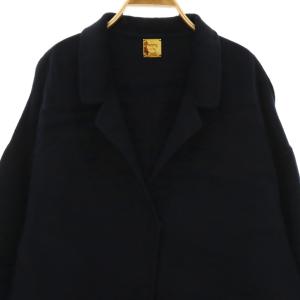 MUSE de Deuxieme Classe ウールアンゴラ混 リバーコート 38 ダークネイビー