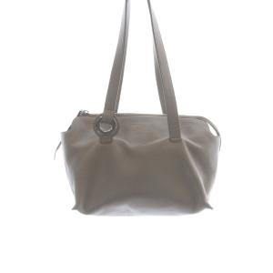 JIL SANDER ネイビー レザー トートバッグ ハンドバッグ 茶色 ブラウン /SR
