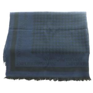EMPORIO ARMANI タグ付き 千鳥柄ストール マフラー 紺 ネイビー /SS OS