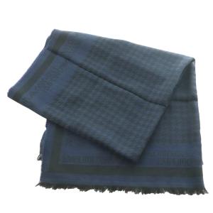 EMPORIO ARMANI タグ付き 千鳥柄ストール マフラー 紺 ネイビー /SS OS