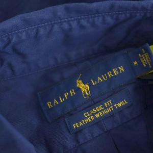 RALPH LAUREN 長袖 ボタンダウンシャツ M ネイビー /ES OS