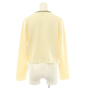 ANAYI 25SS ビジューネックメリノスムース カーディガン ニット 38 アイボリー /ES OS