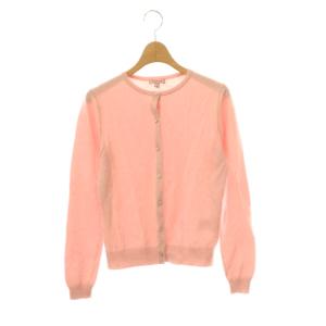 カシミヤ ニット カーディガン ビジューボタン 長袖 M ピンク /HS OS