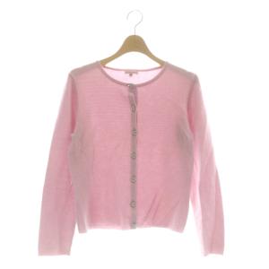 カシミヤ ビジューボタン ニット カーディガン 長袖 M ピンク /SR