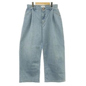 25SS DENIM サマータックワイドパンツ デニム ジーンズ ジップフライ ワンカラー 40 水色