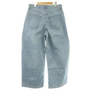23区 25SS DENIM サマータックワイドパンツ デニム ジーンズ ジップフライ ワンカラー 40 水色