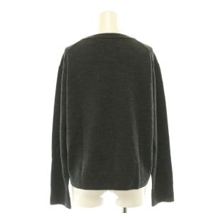 23区 vingt-trois 25AW【洗える】インターシャ ロゴ ニット セーター ウール 長袖 38 ダークグレー
