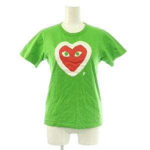AD2009 半袖Tシャツ S 緑 グリーン ハート柄 ロゴ プリント /BB