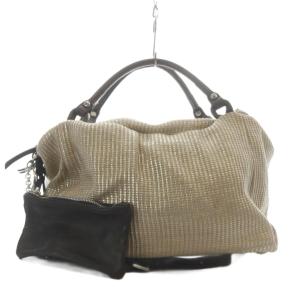 ハンドバッグ ショルダーバッグ 2way ポーチ付き ゴールド色 /YO14