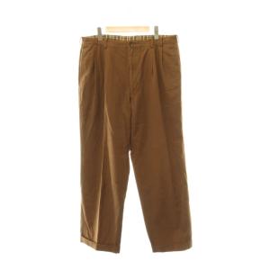 コットン2タックパンツ ワイドテーパード 54 XL ブラウン /ES OS SH