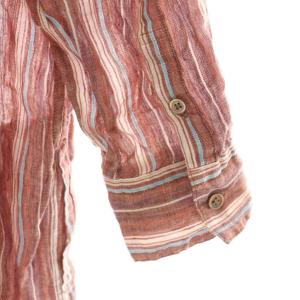 23区 × LIBECO ストライプシャツワンピース リネン 40 レッド マルチカラー /ES OS