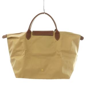 Longchamp パリ限定 エッフェル塔 ル・プリアージュ トートバッグ ハンド 折りたたみ ナイロン レザー ベージュ