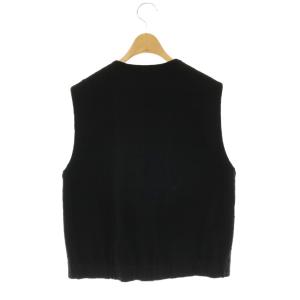 ANAYI 24SS スラブツイードクルージレ ベスト 前開き 38 黒 ブラック 10241710130 /HS