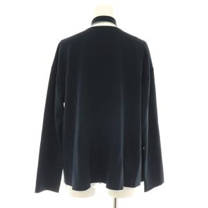 ANAYI 26SS Eternal Line ストレッチクロス配色ボウタイ ブラウス 38 ネイビー
