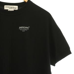 AMERICANA 25SS JEANS FACTORY 別注 ラウンドヘム バックプリントTシャツ カットソー 半袖 ブラック