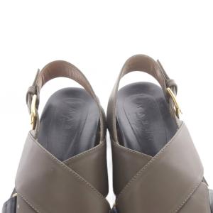 MARNI フスベット サンダル ストラップ レザー 37 グレージュ /SR