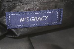 M'S GRACY トートバッグ スパンコール リボンモチーフ ネイビー /YO40