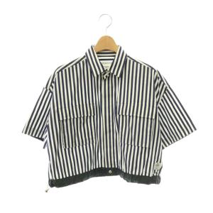 ×THOMAS MASON 24SS ストライプシャツ 1 ネイビー ホワイト