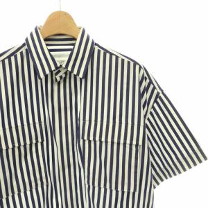 sacai ×THOMAS MASON 24SS ストライプシャツ 1 ネイビー ホワイト