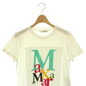 Max Mara ロゴプリントTシャツ カットソー 半袖 S ホワイト /HK OS SH