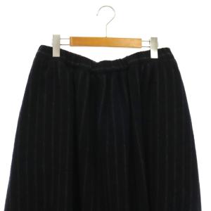 JOURNAL STANDARD LUXE 25AW ストライプウールスカート フレア ロング 紺 ネイビー グレー /CX OS