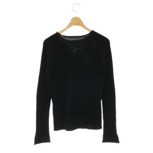 Yohji Yamamoto プリュスノアール +NOIR ウール クルーネックリブニット セーター プルオーバー 3 ブラック /CX