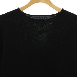Yohji Yamamoto プリュスノアール +NOIR ウール クルーネックリブニット セーター プルオーバー 3 ブラック /CX