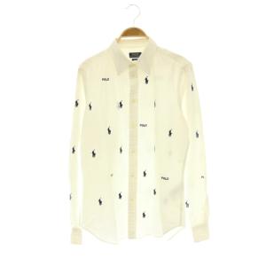 PPLO GEORGIA CLASSIC LONG SLEEVE SHIRT シャツ 総柄 刺繍 M ホワイト