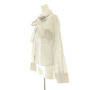 SNIDEL 25SS リボンワンポイントロゴシャツ ブラウス ストライプ 長袖 F グレー /HS OS
