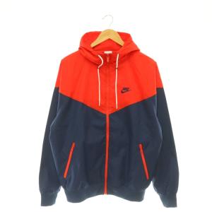 ウーブンフーディジャケット M レッド ネイビー DA0002-410