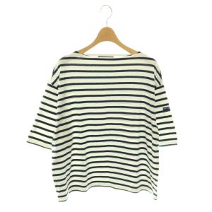 ボーダーTシャツ カットソー 七分袖 42-44 ホワイト ネイビー /DO OS
