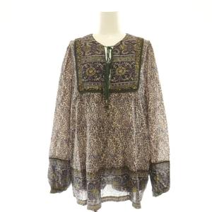 25SS Indian Cotton Blouse ブラウス 総柄 長袖 ベージュ パープル /HK OS