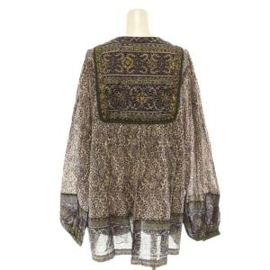 L'Appartement 25SS Indian Cotton Blouse ブラウス 総柄 長袖 ベージュ パープル /HK OS