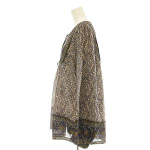 L'Appartement 25SS Indian Cotton Blouse ブラウス 総柄 長袖 ベージュ パープル /HK OS