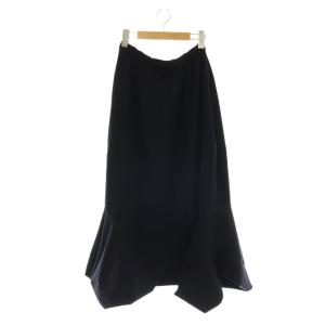 SQUARE PEPLUM SKIRT スカート フレア ロング 38 紺 ネイビー /CX OS