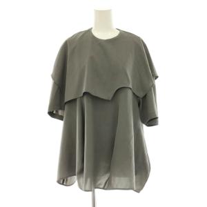 CAPE-COLLAR PULLOVER プルオーバー ブラウス 五分袖 38 グレー /HK OS