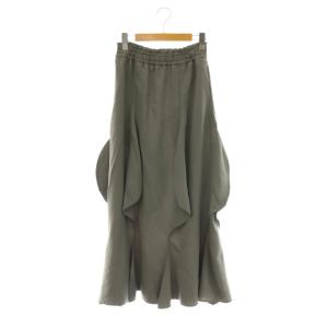 WAVE SKIRT スカート フレア ロング 38 グレー /CX OS