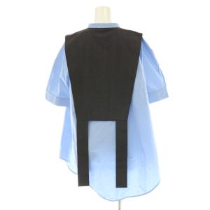 ENFOLD 24SS VEST-LAYERED TOPS 38 ライトブルー ダークグレー