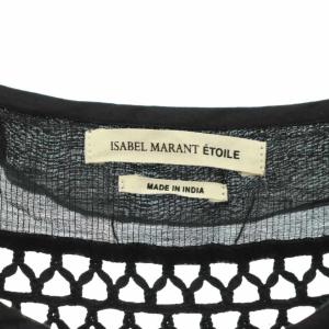 ISABEL MARANT ETOILE レース切り替え フリル ノースリーブブラウス プルオーバー 36 黒 ブラック /HS OS