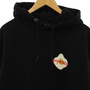 BEAMS × ペーパーボーイ PAPERBOY フーディ スウェット 長袖 パカー M ブラック ホワイト /DO